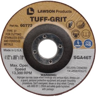 Tuff-Grit Cut-Off Wheel for Right Angle Grinder 4-1/2" - 60772M12
