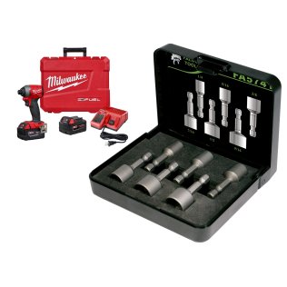  Milwaukee® M18 FUEL™ 1/4" Hex Impact Driver Kit with Falcon Tools® Nut - 1632863