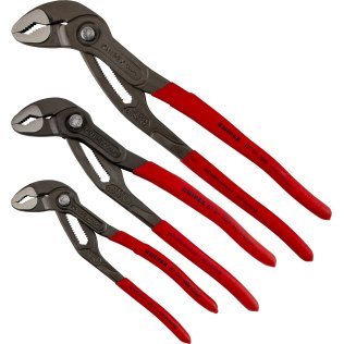 Knipex Plier, Adjustable Joint, Self-Gripping, 3pc Set - 1606983