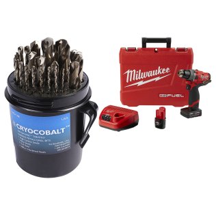  Milwaukee® M12 FUEL™ 1/2" Drill Driver Kit with CryoCobalt Drill Bit S - 1633878