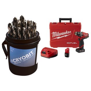  Milwaukee® M12 FUEL™ 1/2" Drill Driver Kit with Cryobit Maintenance Dr - 1633872