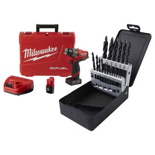  Milwaukee® M12 FUEL™ 1/2" Drill Driver Kit with CryoBoost Drill Bit Se - 1633874