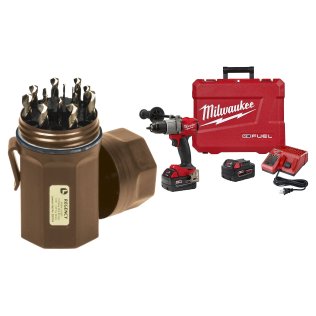  Milwaukee® M18™ FUEL 1/2" Hammer Drill Kit with Regency® Jobber Length - 1632796