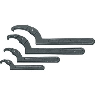 Williams® Wrench Set, Spanner, Adjustable Hook, 4pc - 19589