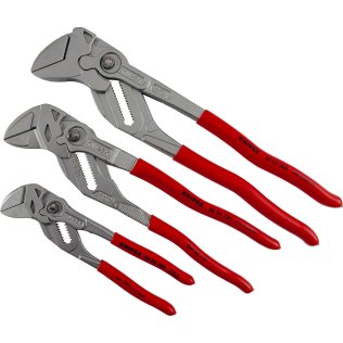 Knipex Plier Wrench, Adjustable Joint, 3pc Set - 1606980