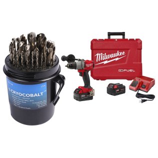  Milwaukee® M18™ FUEL 1/2" Hammer Drill Kit with CryoCobalt Drill Bit S - 1633934