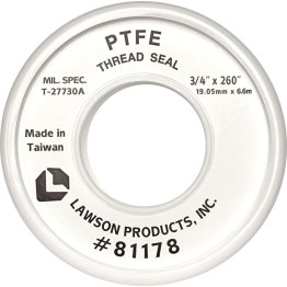 Lawson PTFE Pipe Thread Seal White 3/4 x 260" - 81178