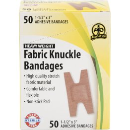  Fabric Knuckle Bandage 1-1/2" x 3", 50/Box - 1636539