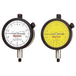 L.S. Starrett Dial Indicator, 1.0" Range, 0.001" Grad, 0-100 Dial, Plain Bearing - 1282718