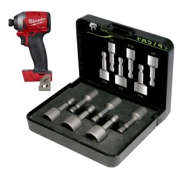  Milwaukee® M18 FUEL™ 1/4" Hex Impact Driver with Falcon Tools® Nutsett - 1632859