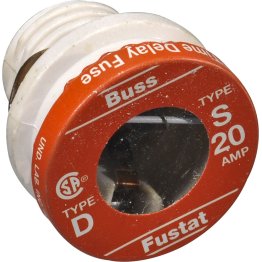  Type S Plug Fuse 2-Element S-Base 20A - 25343