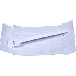  Releasable Cable Tie Hook and Loop 8" White - 58368