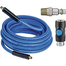  3/8" I.D. x 25' air hose with Push-Button Safety Coupler and Plug - 1637332