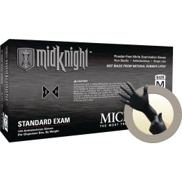 MidKnight™ Nitrile Examination Gloves, Med, Black - 1390981