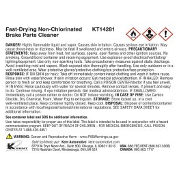 Kent® Transfer Label for KT14281 Brake Cleaner - 1564501