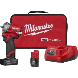 Milwaukee® M12™ FUEL™ 3/8" Stubby Impact Wrench Kit - 1632697