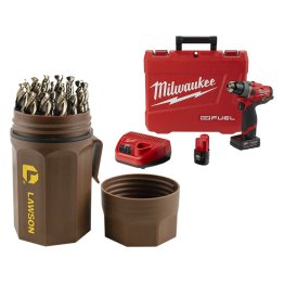  Milwaukee® M12 FUEL™ 1/2" Drill Driver Kit with Regency® Jobber Length - 1632729