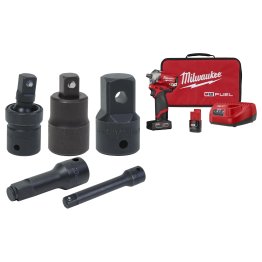  Milwaukee® M12 FUEL™ Stubby 1/2" Impact Wrench Kit with 1/2" Dr. Exten - 1632867