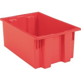 Akro-Mils® Nest & Stack Tote, Red, 19-1/2" x 15-1/2" x 10" - 1388095