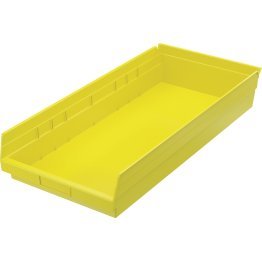 Akro-Mils® Shelf Bin, Yellow, 23-5/8" x 11-1/8" x 4" - 1387925