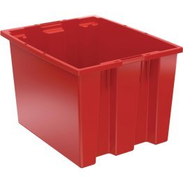 Akro-Mils® Nest & Stack Tote, Red, 19-1/2" x 15-1/2" x 13" - 1388098