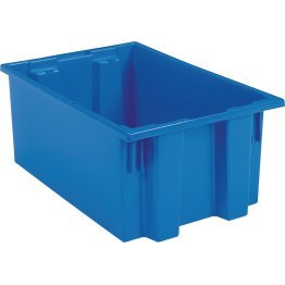 Akro-Mils® Nest & Stack Tote, Blue, 19-1/2" x 15-1/2" x 10" - 1388093