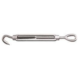  Turnbuckle, Stainless Steel, Hook and Eye, 3/8" x 6.00" Take Up - 1427491