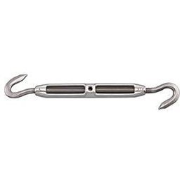  Turnbuckle, Stainless Steel, Hook and Hook, 3/8" x 6" Take Up - 1427553