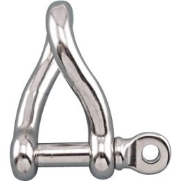 Screw Pin Twist Shackle, Stainless Steel, 3/8", 1,200 lb WLL - 1427304