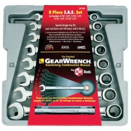 GearWrench® 8-Piece Fractional Combination Ratcheting Wrench Set - 1593305
