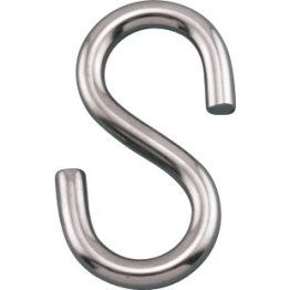  S-Hook, Stainless Steel, 1.59" Length - 1593307