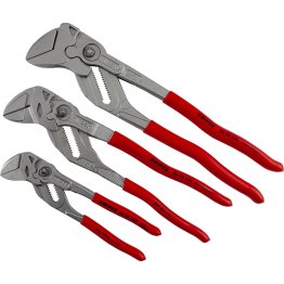 Knipex Plier Wrench, Adjustable Joint, 3pc Set - 1606980