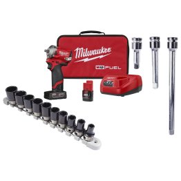 Milwaukee® M12 FUEL™ 3/8" Stubby Impact Wrench Kit with Cross-Over Soc - 1633960