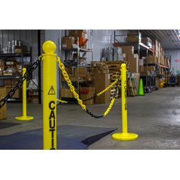  Plastic stanchon and chain, Caution Yellow and Black - 1651701